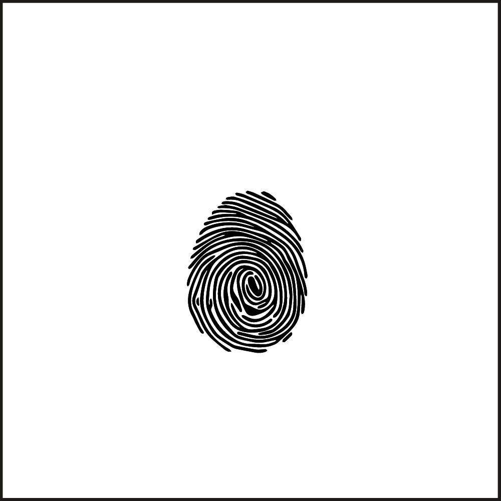  Fingerprint in black to represent how personal values are. We encourage our customers to choose products that reflect values they believe.