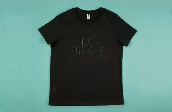 Inspired Spark T-Shirt Be Brave Tee. Black.